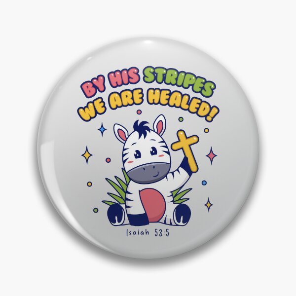 Item preview, By His Stripes We Are Healed Christian - Cute Zebra Faith - Isaiah 53:5 Bible Verse designed and sold by Glory After Tears.