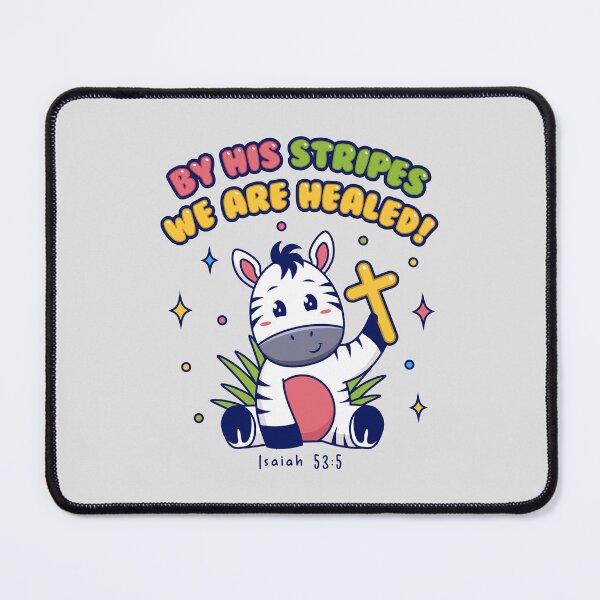 Item preview, By His Stripes We Are Healed Christian - Cute Zebra Faith - Isaiah 53:5 Bible Verse designed and sold by Glory After Tears.
