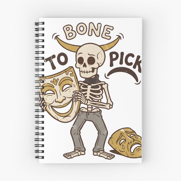 Item preview, Skeleton Holding Smiling Comedy Mask with Sad Tragedy Mask on Ground designed and sold by MisteryDesigner.