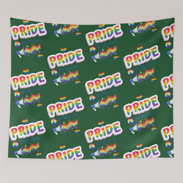 Item preview, Pride Be Yourself Rainbow Megaphone Lgbtq Love Wins Color Splash Design 51 designed and sold by EmbroPUP.