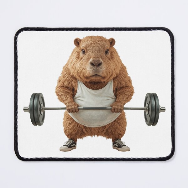 Item preview, Funny Capybara Weightlifting Gym Workout Fitness Art, Gym Rat Capybara Sticker designed and sold by VeloraCrafts.