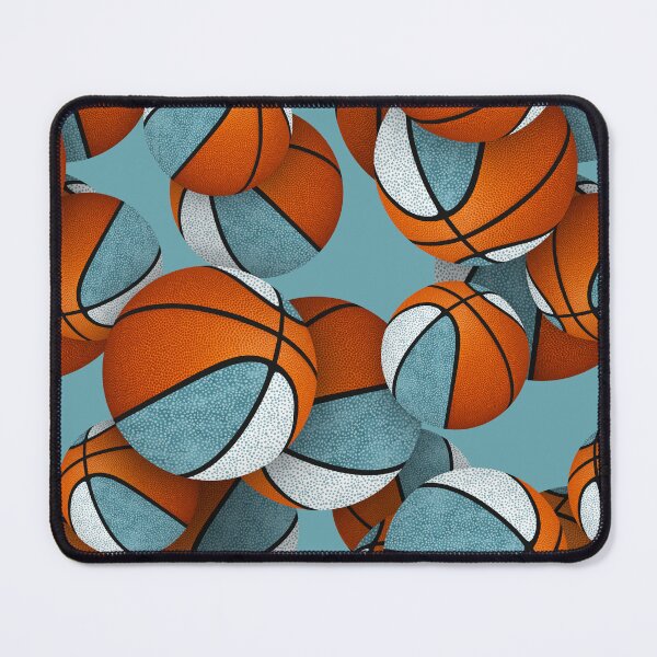 Item preview, Stylized basketballs with teal white accent panels designed and sold by katzdzynes.
