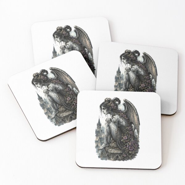 Item preview, Title: Gothic Gargoyle in Bloom designed and sold by Edenglow Prints & Peculiars.