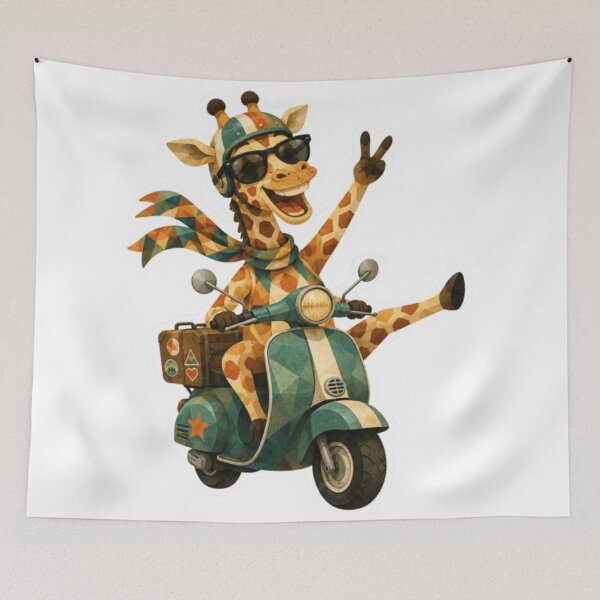 Item preview, Giraffe Riding a Scooter designed and sold by Snurly.