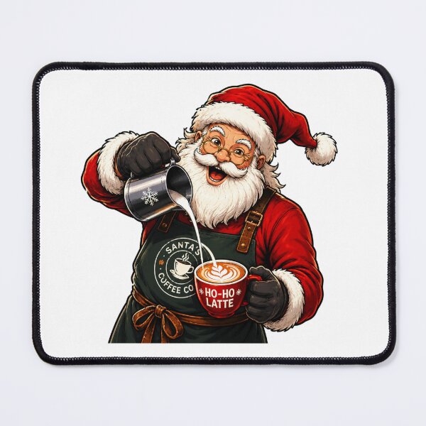 Item preview, Christmas Barista Santa designed and sold by DailyQuestPrint.