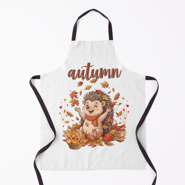 Item preview, Cute Autumn Hedgehog Playing with Fall Leaves and Harvest Basket designed and sold by VibranPalette.