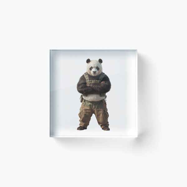 Item preview, Tactical Panda in Military Vest and Cargo Pants, Funny Tactical Animal Art designed and sold by VeloraCrafts.