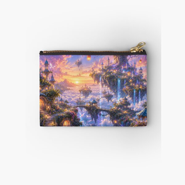 Item preview, Enchanted Floating Island Village Sunset Fantasy Art designed and sold by Herodestroyer.