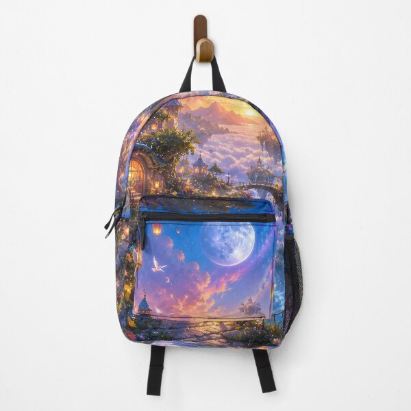 Item preview, Enchanted Floating Island Village Sunset Fantasy Art designed and sold by Herodestroyer.