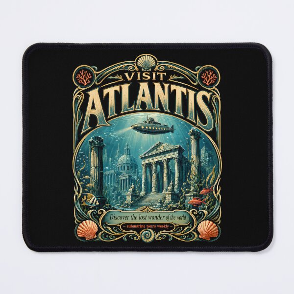Item preview, Visit Atlantis Steampunk Travel Poster designed and sold by Victor Shadehorn.
