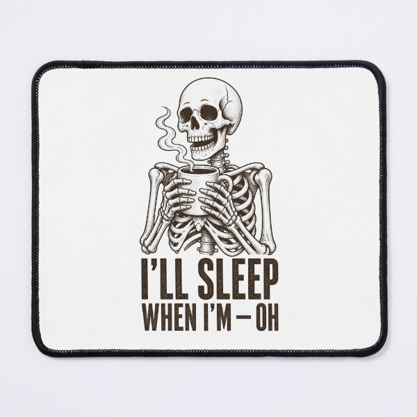 Item preview, Skeleton Drinking Coffee Engraved Skull Always Tired Funny designed and sold by The Junto Shop.
