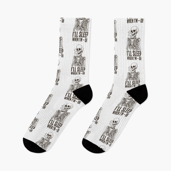 Item preview, Skeleton Drinking Coffee Engraved Skull Always Tired Funny designed and sold by The Junto Shop.