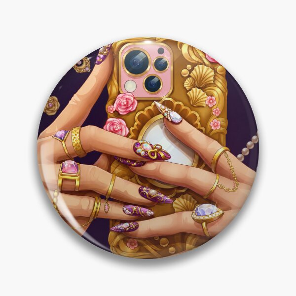 Artikelvorschau, Illustration einer luxuriösen Handyhülle | Glamouröse Modeaccessoires | Elegante Gold- und Rosa-Ästhetik entworfen und verkauft von GarnerSupplyCo.