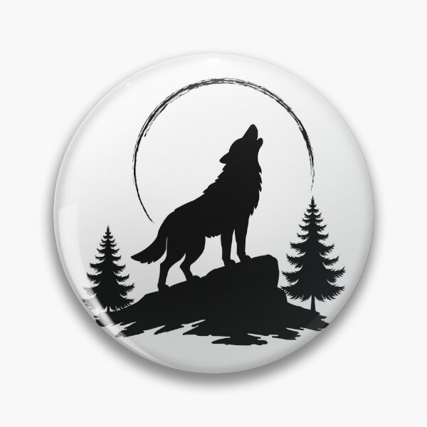 Artikelvorschau, Wolfsheulen zum Mond - Schwarz entworfen und verkauft von Shadow's Den.