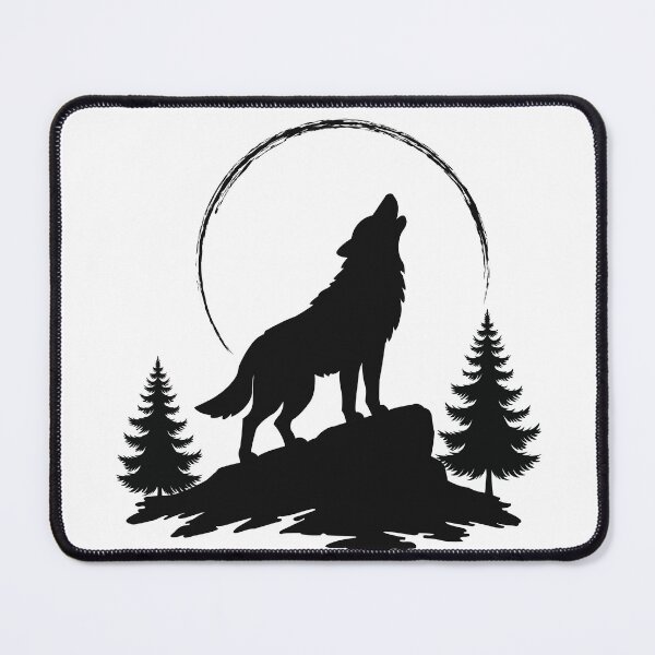 Item preview, Wolf Howling at the Moon - Black designed and sold by Shadow's Den.