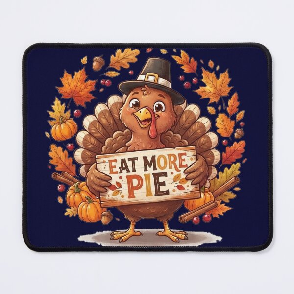 Item preview, Eat More Pie - Cute Thanksgiving Turkey and Fall Harvest Design designed and sold by Evelashop.