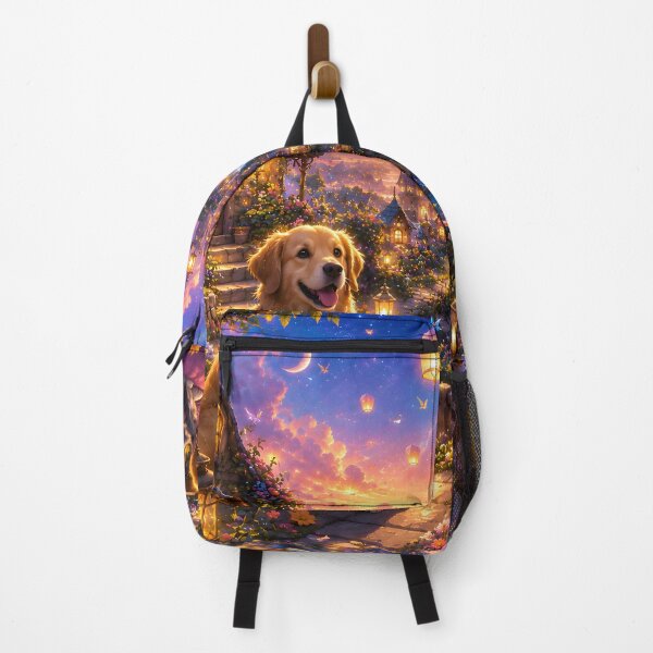 Item preview, Cozy Fantasy Kingdom Dogs and Cat Sunset Art designed and sold by Herodestroyer.