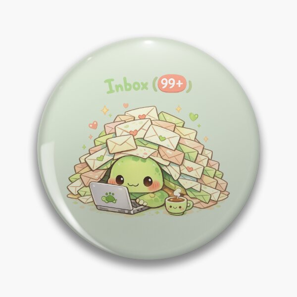 Item preview, Cute Turtle Inbox Overload | Kawaii Office Work Humor designed and sold by Moons Studio.