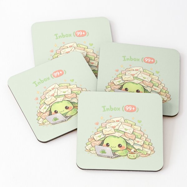 Item preview, Cute Turtle Inbox Overload | Kawaii Office Work Humor designed and sold by Moons Studio.