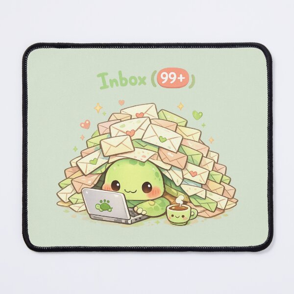Item preview, Cute Turtle Inbox Overload | Kawaii Office Work Humor designed and sold by Moons Studio.