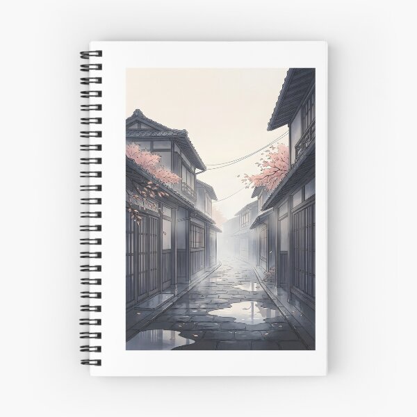 Item preview, Japanese Alley Art Poster - Rain Urban Serenity Modern Wabi Sabi Wall Art designed and sold by Wagara-J.