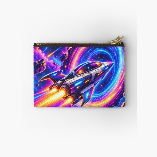 Item preview, Neon Spaceship Entering a Cosmic Portal designed and sold by TinyWeird.