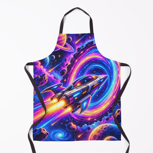 Item preview, Neon Spaceship Entering a Cosmic Portal designed and sold by TinyWeird.