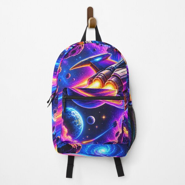 Item preview, Neon Spaceship Entering a Cosmic Portal designed and sold by TinyWeird.