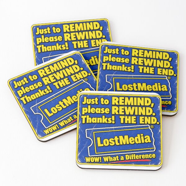 Item preview, "LOST MEDIA" Please Rewind Retro VHS Rental Nostalgia Sticker designed and sold by SeriouslyArtistical.