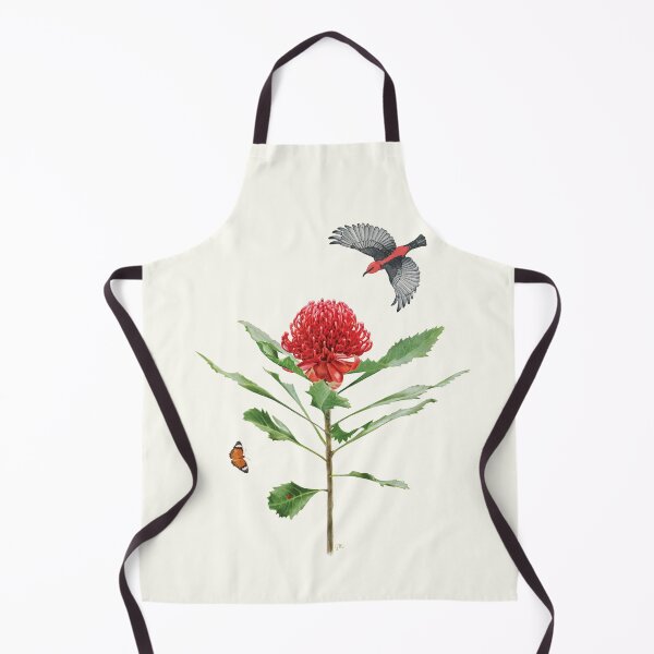 Item preview, Australian Waratah & Honeyeater | Botanical Watercolour Illustration designed and sold by GabrielleStudio.