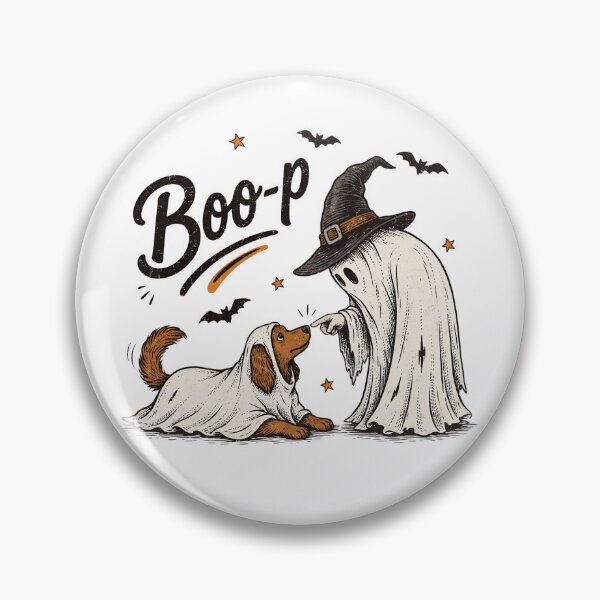 Item preview, Boo Halloween Ghost and Dog Costume – Vintage Spooky Retro Illustration designed and sold by Snifferius.