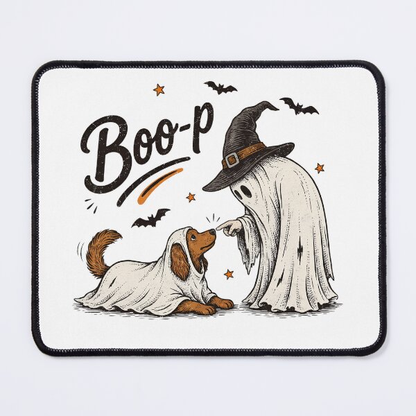 Item preview, Boo Halloween Ghost and Dog Costume – Vintage Spooky Retro Illustration designed and sold by Snifferius.