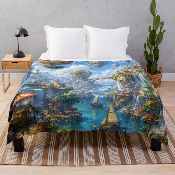 Item preview, Steampunk Airships Floating Island City Fantasy Art designed and sold by Herodestroyer.