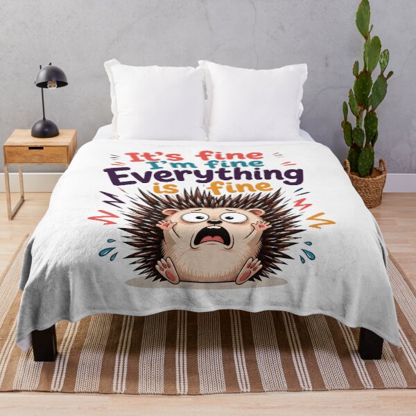Item preview, It's Fine I'm Fine Everything Is Fine Funny Hedgehog designed and sold by BuxomBabe21.