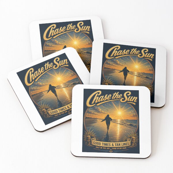 Item preview, chase the sun - good times & tan lines designed and sold by DailyQuestPrint.