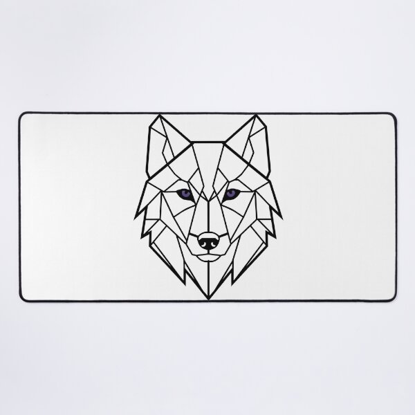 Item preview, Geometric Wolf Head – Black designed and sold by Shadow's Den.