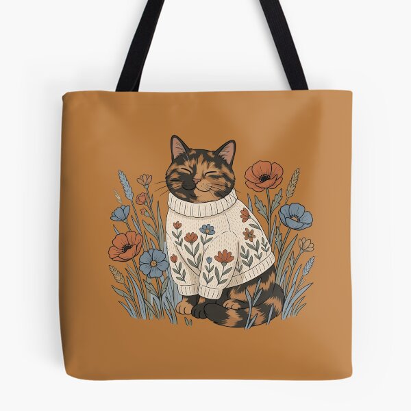 Item preview, Tortoiseshell Cat in a Floral Sweater designed and sold by SilentPowerArt.