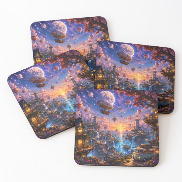 Item preview, Cozy Camper Van Cosmic Fantasy Sunset Art designed and sold by Herodestroyer.