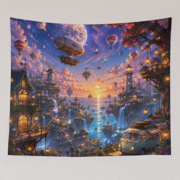 Item preview, Cozy Camper Van Cosmic Fantasy Sunset Art designed and sold by Herodestroyer.