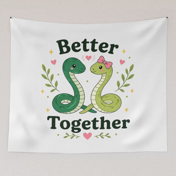 Item preview, Better Together Cute Snake Couple designed and sold by itxelaraStudio.