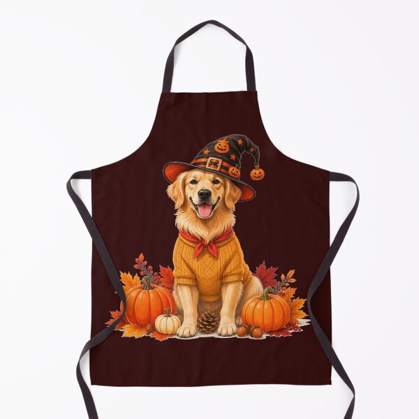 Item preview, Cute Golden Retriever in Halloween Witch Hat and Fall Sweater Art designed and sold by Evelashop.