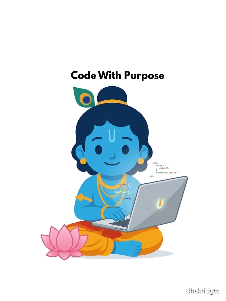 Thumbnail 4 of 4, Graphic T-Shirt, code with purpose | Developer Sticker | Programming Tech Humor designed and sold by BhaktiByte.