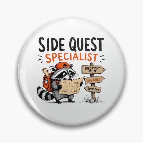 Item preview, ADHD Side Quest Specialist Raccoon Adventure Neurodivergent Humor Quote designed and sold by Marti’s Shop Corner.