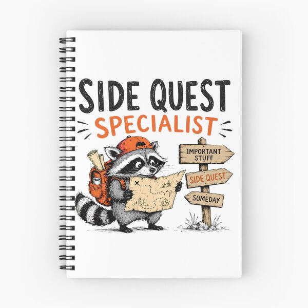 Item preview, ADHD Side Quest Specialist Raccoon Adventure Neurodivergent Humor Quote designed and sold by Marti’s Shop Corner.