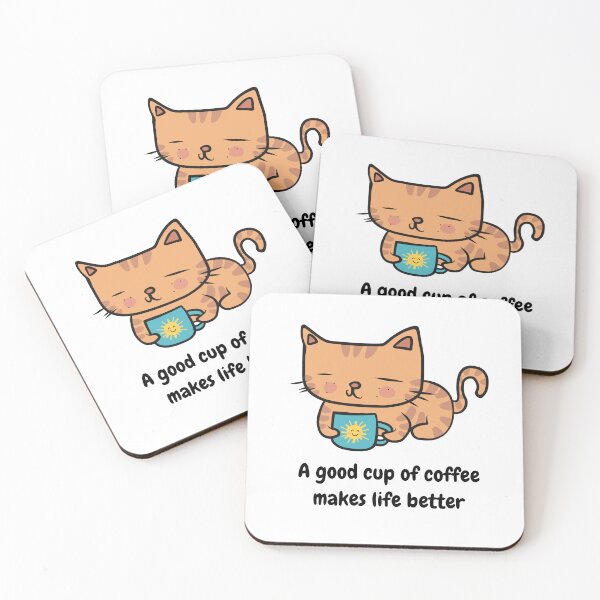 Item preview, A Good Cup Of Coffee Cat Art designed and sold by MiaBellaGirl.