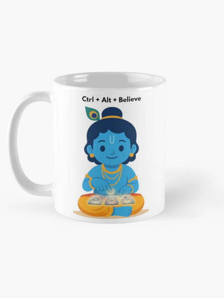 Thumbnail 5 of 6, Coffee Mug, ctrl+alt+believe | Developer Sticker | Programming Tech Humor designed and sold by BhaktiByte.