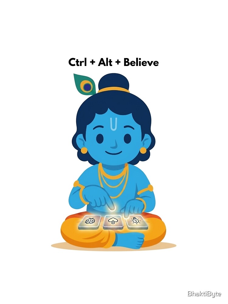 Thumbnail 4 of 4, Graphic T-Shirt, ctrl+alt+believe | Developer Sticker | Programming Tech Humor designed and sold by BhaktiByte.