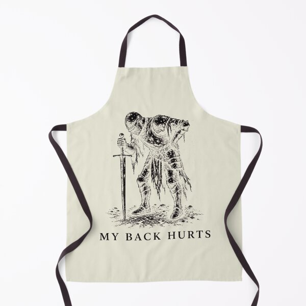 Item preview, Back Hurts Knight Funny Dark Fantasy Ironic Meme Gamer Girl Retro Elden Knight designed and sold by modoodles357.