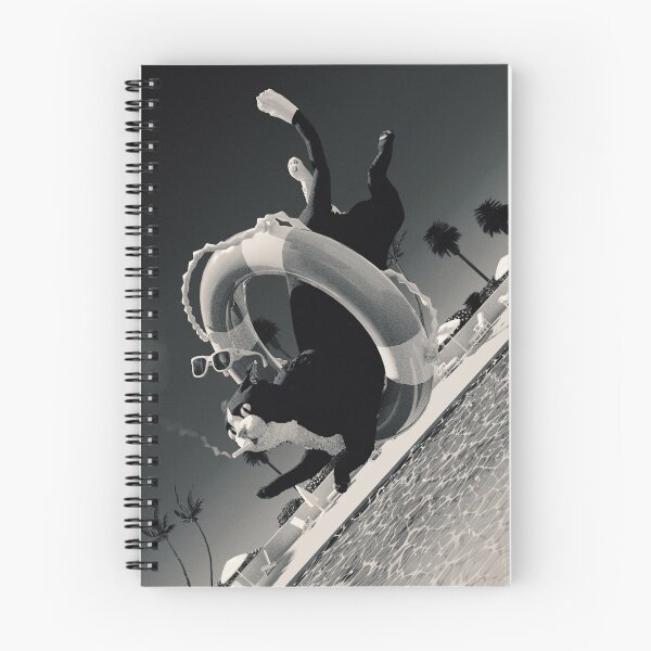 Item preview, Summer Cat in Pool - Black & White designed and sold by Mulgarot.