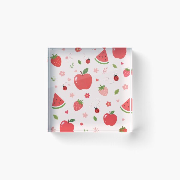Item preview, Cute Fruity Summer Pattern – Strawberry Apple Watermelon designed and sold by itxelaraStudio.